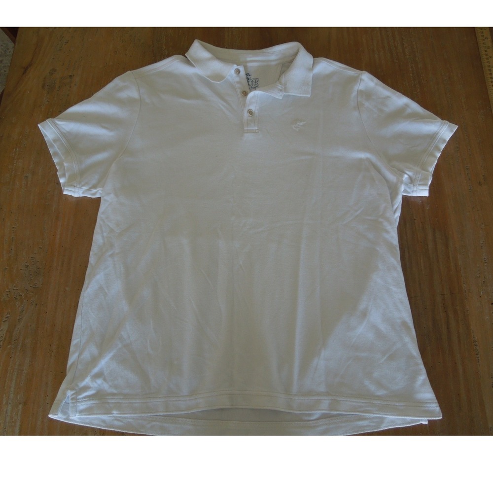 Islander Mens XL White Short Sleeve Pima Cotton Blend Polo Shirt RN 31104‎ Golf